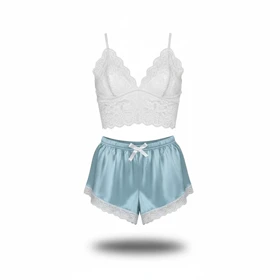 ست نیمتنه گیپور و شلوارک مدل 028