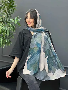 شال طرح گل و برگ