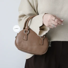 کیف زنانه دوشی - دستی مدل دلنا (نسکافه ای)