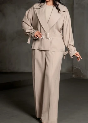 کت و شلوار زنانه مدل wcs05 (کرم)