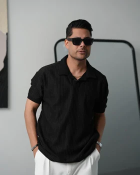 تیشرت یقه دار بافتی مکویین