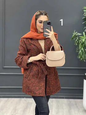 پالتو کمر دار آستین دوبل