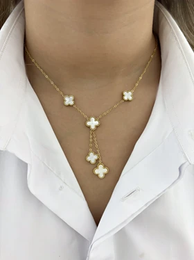 گردنبند ونکلیف سفید جدید زنانه 914