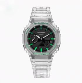 ساعت جی شاک 2100 شفاف عقربه سبز