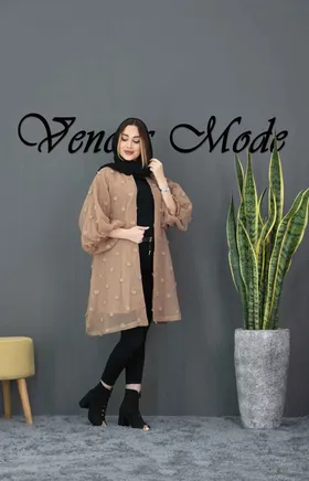 مانتو حریر آستین پفی