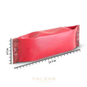 کیف آرایش زنانه چرم یلسان مدل آرتمیس کد 141-MRV (زرشکی)