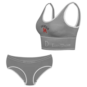 ست نیم‌تنه و شورت ورزشی زنانه خاکستری روشن مدل 4620