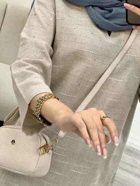مانتو لینن نچرال یقه دار