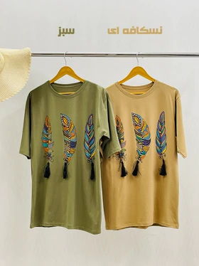 تیشرت لانگ طرح دار