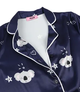 ست لباس خواب راحتی شلوارک و بلوز ساتن anamax آنامکث کد 025 طرح کوآلا