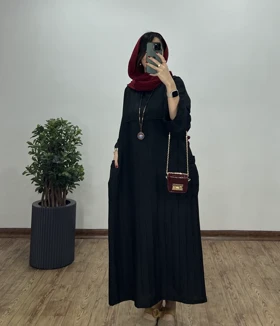 مانتو بلند مغزی دوزی بهسا مشکی 1