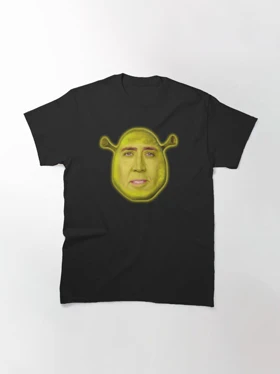 تیشرت شرک | تیشرت Shrek طرح Nicholas Cage as Shrek کد 122940