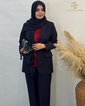 کت و شلوار زنانه مجلسی شیک کرپ کوک دوزی روسینی