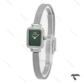 ساعت دنیل ولینگتون مینی زنانه سیلور صفحه سبز مهندسی حصیری DW-10675-L