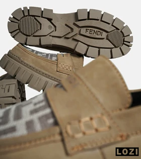 کفش مردانه چرمی سبز FENDI