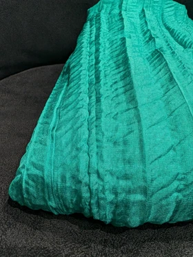 شال کاریان حریر پلیسه 20185 CH (سبزآبی تیره)