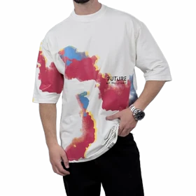 تیشرت آستین کوتاه مردانه سفید دونخ مدل MAP