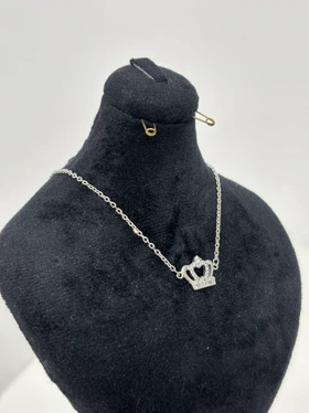 گردنبند نقره زنانه تاج مینیمال 988