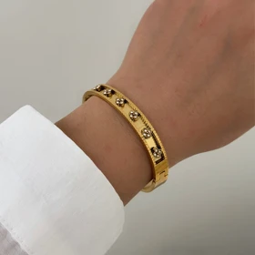 دستبند استیل ون کلیف نگینی کد 770