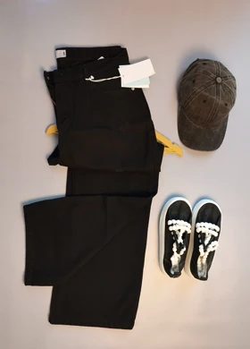 شلوار لی بگ مشکی زنانه کد 4030126