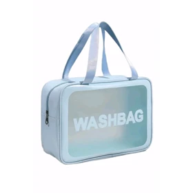 واش بگ مسافرتی سایز بزرگ با 2بند رنگ آبی