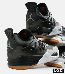 کتانی ساق‌دار زنانه و مردانه مشکی طوسی Nike air jordan 4