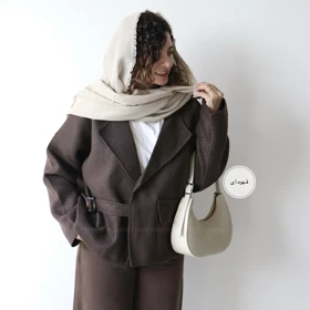 کت پشمی مدل اسپرسو (قهوه ای)