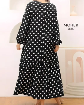 پیراهن ماکسی سایز بزرگ طرح خال‌خالی