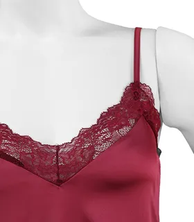 پیراهن بندی Neev نیو ساتن و دانتل کد 4405 زرشکی Rose