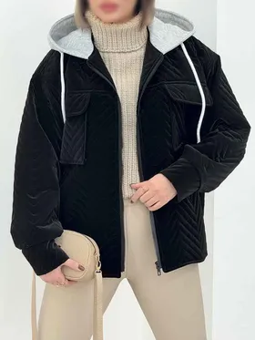 کاپشن دوخت دار دو جیب پاکتی