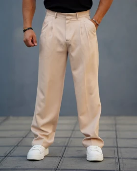 شلوار پارچه‌ای مردانه نیم بگ فیت مدل آلفا