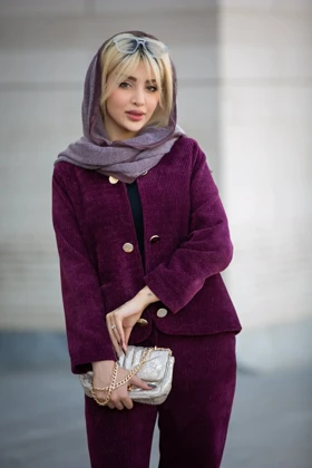 جکت زنانه دکمه نما آستردار