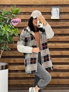 پالتو چهارخونه آستین دورس