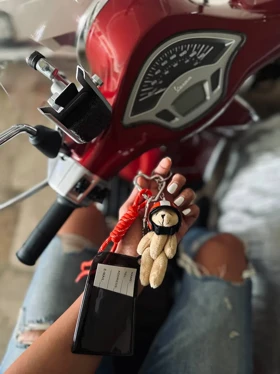 آویز کیف فانتزی خرس موتور سوار، استایلی متفاوت و جذاب