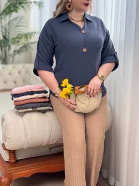 تونیک دبل فیس دکمه چوبی 3320