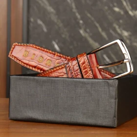 کمربند مردانه بیورا مدل چرم طبیعی میخی کد km012