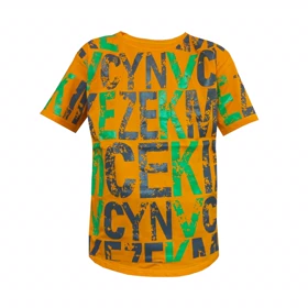 تیشرت آستین کوتاه پسرانه مدل الفبا PJ1096 رنگ نارنجی