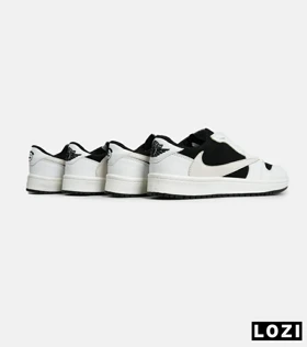 کفش کتانی مردانه سفید مشکی NIKE travis scott مدل 7030