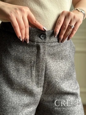 شلوار کشمیر نیم بگ جیب‌دار قد 107