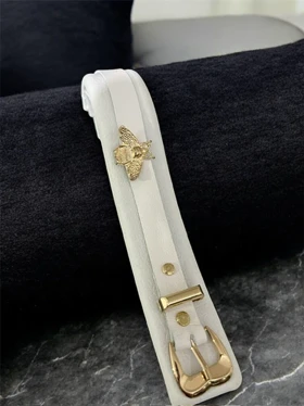 دستبند چرم طبیعی طرح زنبور کد 3335028