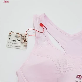 نیم‌تنه ورزشی زنانه مدل پددار صورتی روشن کد 3785