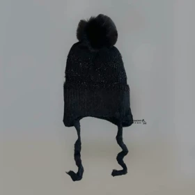 کلاه بافت دخترانه بند دار