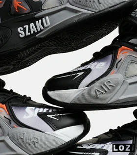 کفش کتانی بچه گانه مشکی طوسی نارنجی 23 NIKE AIR JORDAN