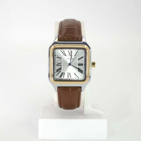 ساعت مچی مردانه کارتیر Cartier رنگ ثابت با بند چرم کد 2 (قهوه ای)