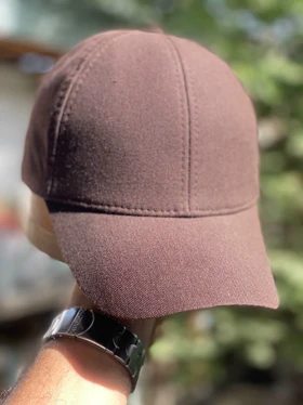 کلاه بیسبالی پارچه وارداتی قهوه ای