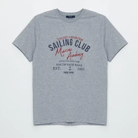 تیشرت آستین کوتاه مردانه ال سی وایکیکی مدل SALING CLUB رنگ طوسی