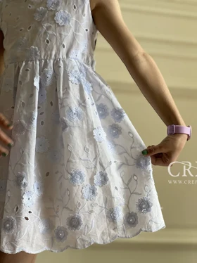 پیراهن لینن خامه دوزی