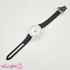 ساعت امگا سواچ moonswatch با بند رابر زنانه مردانه رنگ سفید مشکی کیفیت مستر کد 3750
