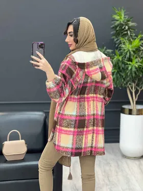 شکت چهارخونه کلاه دار کمرگت