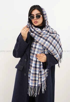 شال 4خونه پیچازی پشمی کد1004701